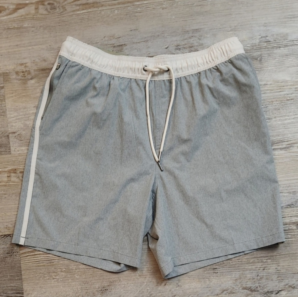 New! Goodfellow & Co Men's Gray Swim Trunks With Liner Size M